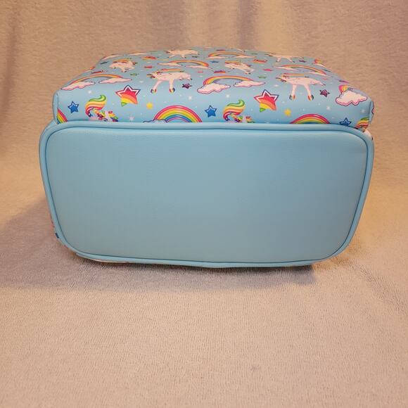 Lisa Frank Markie Unicorn Rainbow Allover Print Blue Mini Loungefly Backpack NWT main image 4